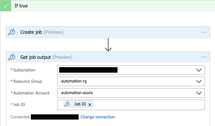 Logic Apps create & get job
