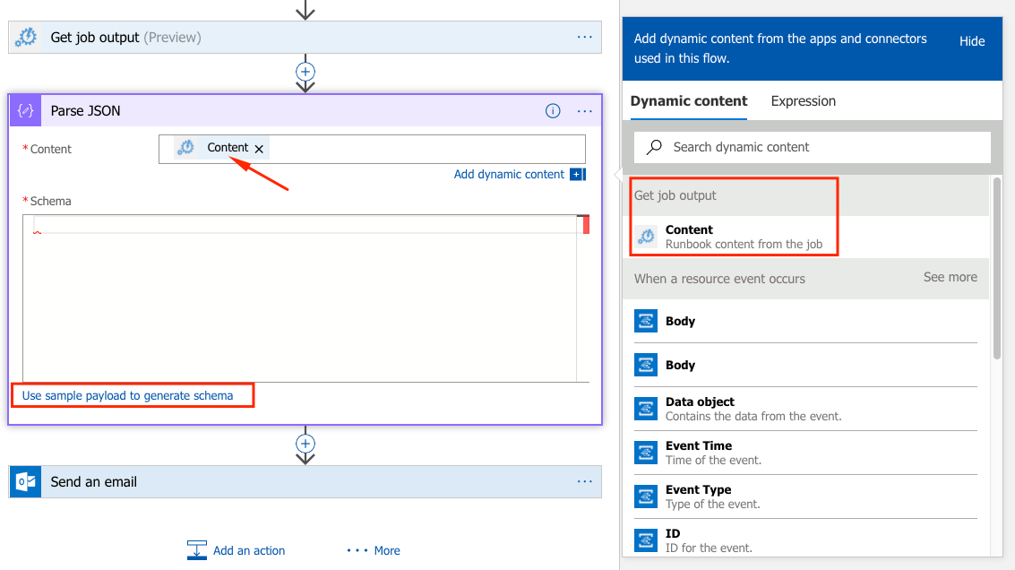 Logic Apps Parse JSON action