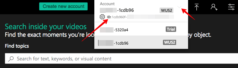 Azure Video Indexer account id