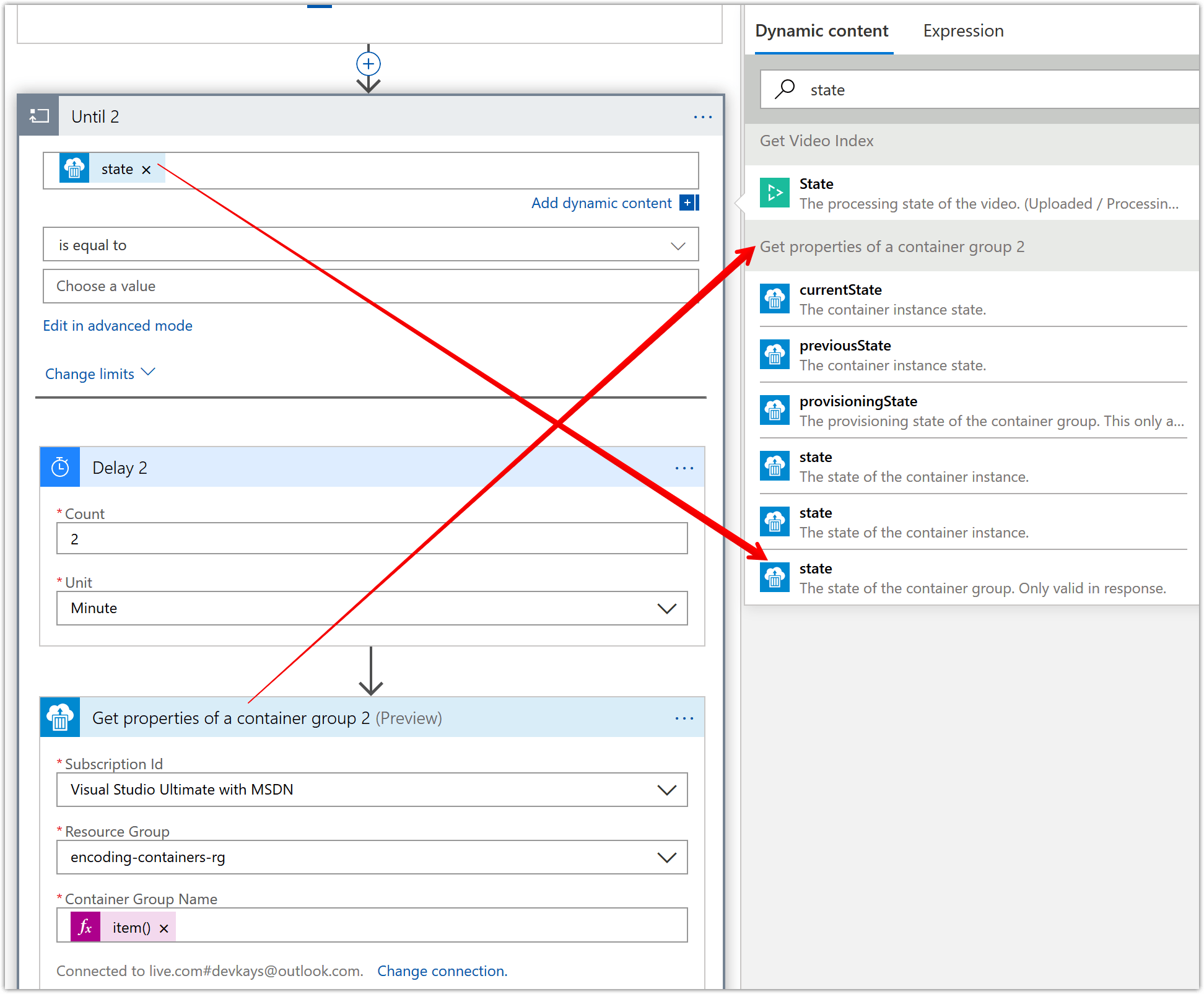 azure-av1-encoder-for-each-until-2-delay-get-container-group