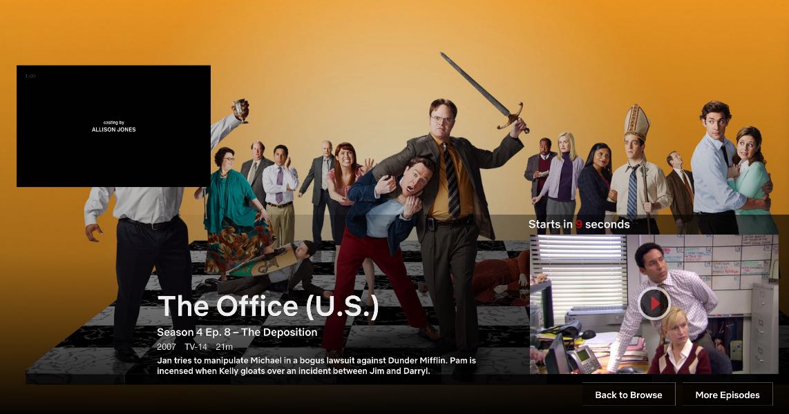 The Office - Netflix autoplay experience