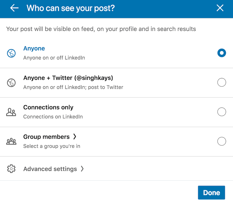 LinkedIn Create Post
